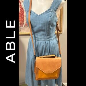 ABLE Honey Tan Leather Crossbody